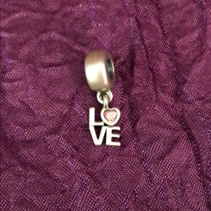 Pandora sterling silver dangling love charm